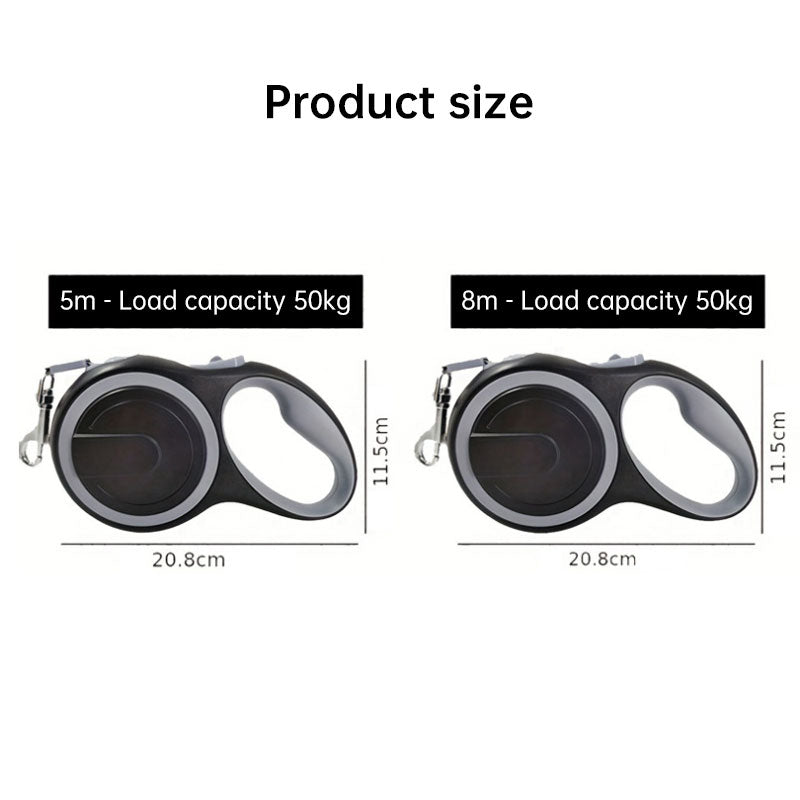 Correa retráctil premium (3m/5m/8m): libertad y control total para perros de hasta 50 kg