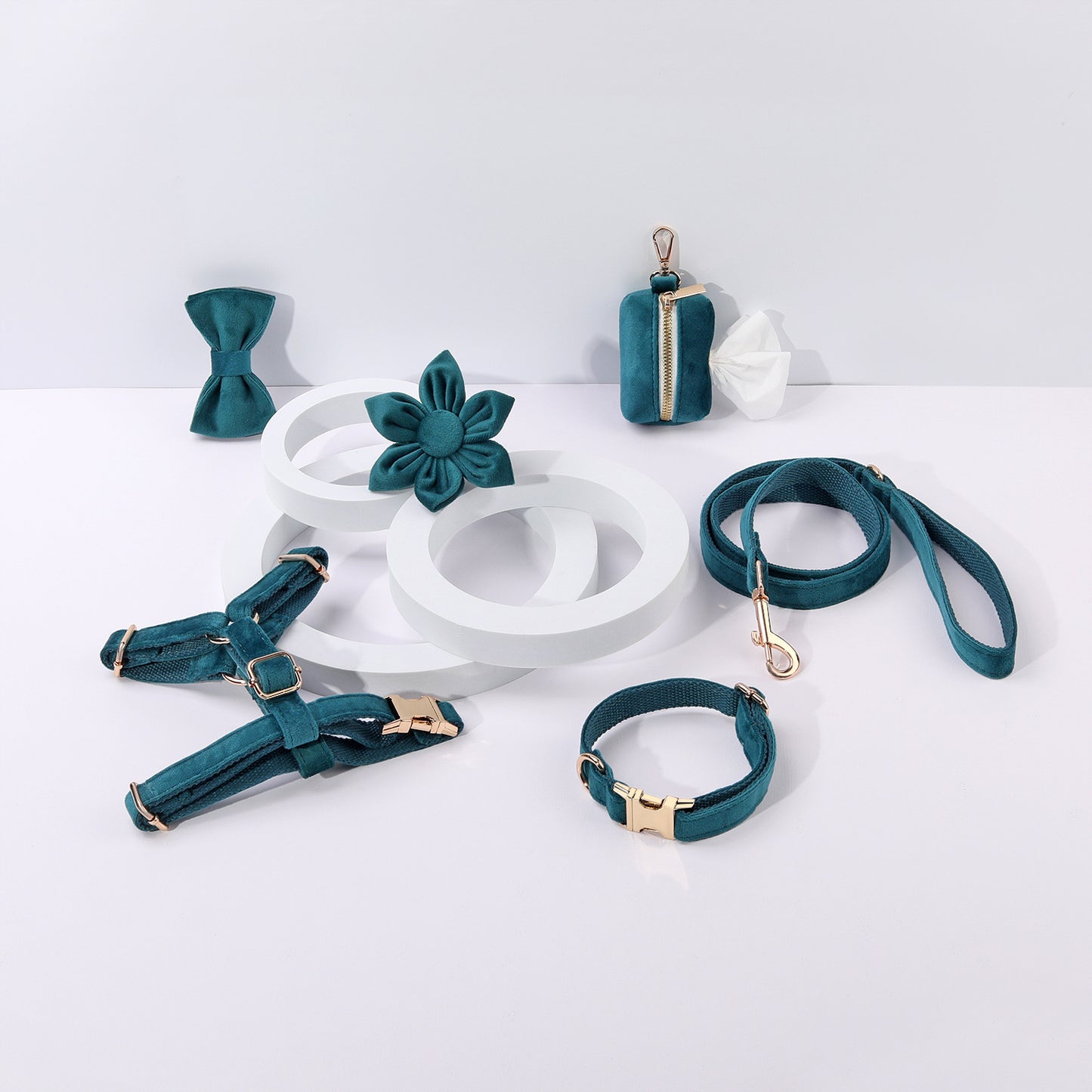 Conjunto de paseo elegante para perros y gatos | 6 piezas