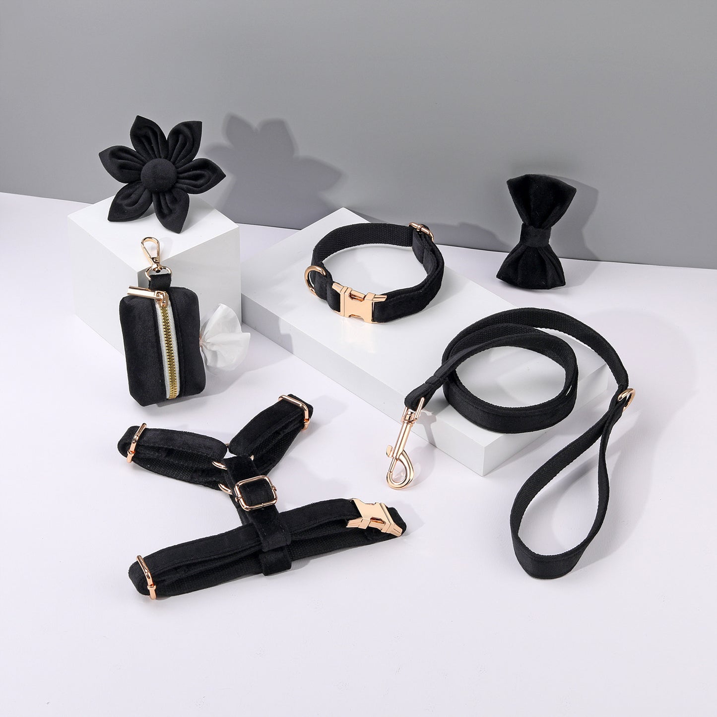 Conjunto de paseo elegante para perros y gatos | 6 piezas