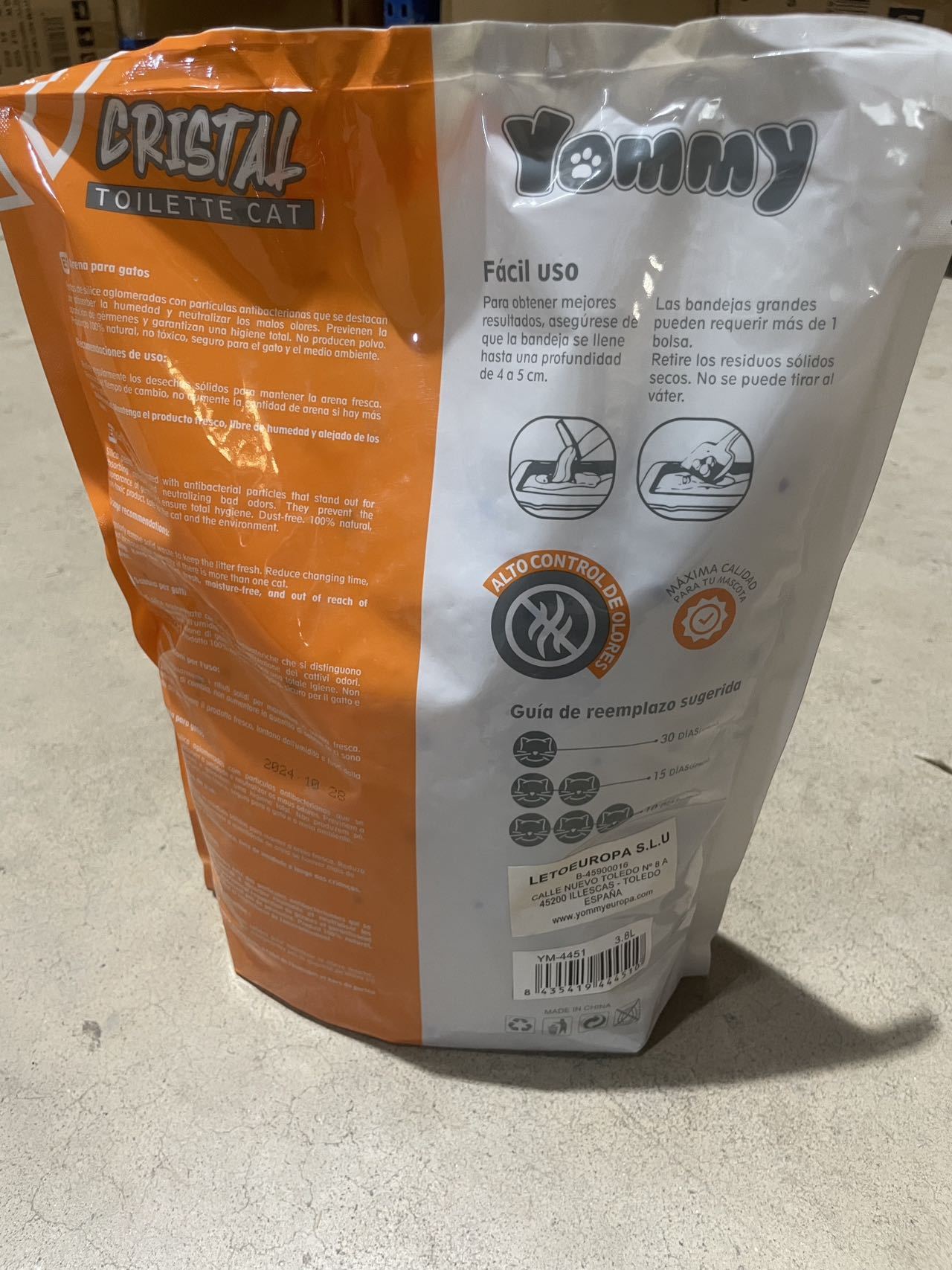 Arena de cristal 3.8L para gatos | Desodorización superior y máxima absorción