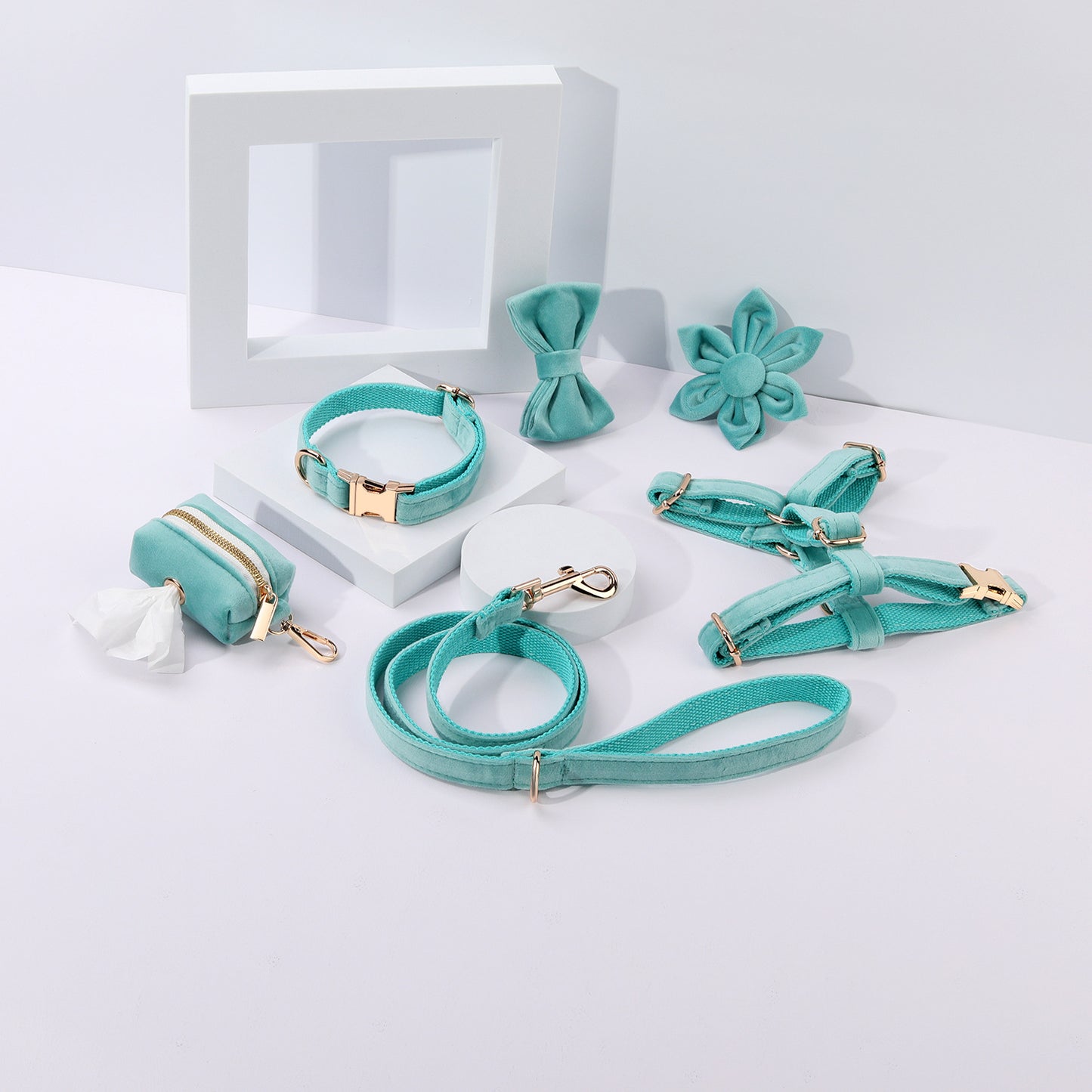 Conjunto de paseo elegante para perros y gatos | 6 piezas