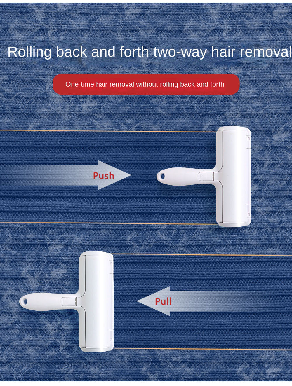 quita pelusas y pelos de mascotas ergonómico doble dirección