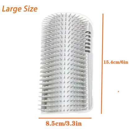 Rascador y masajeador 3 en 1 para gatos: auto-aseo, caricias y diversión con ratón colgante