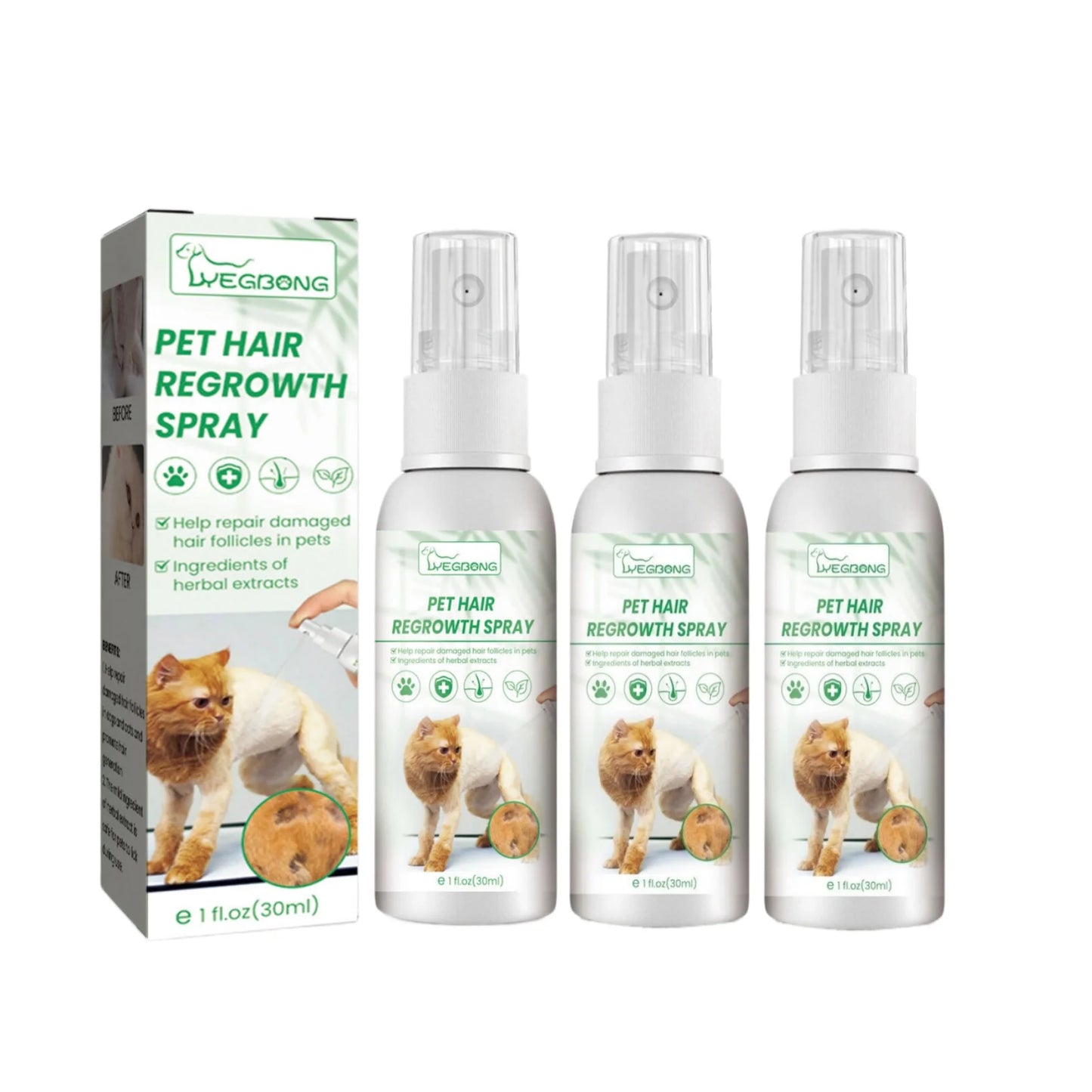 Espray-aerosol activador capilar: fórmula natural para el crecimiento de pelo en perros y gatos (30ml)