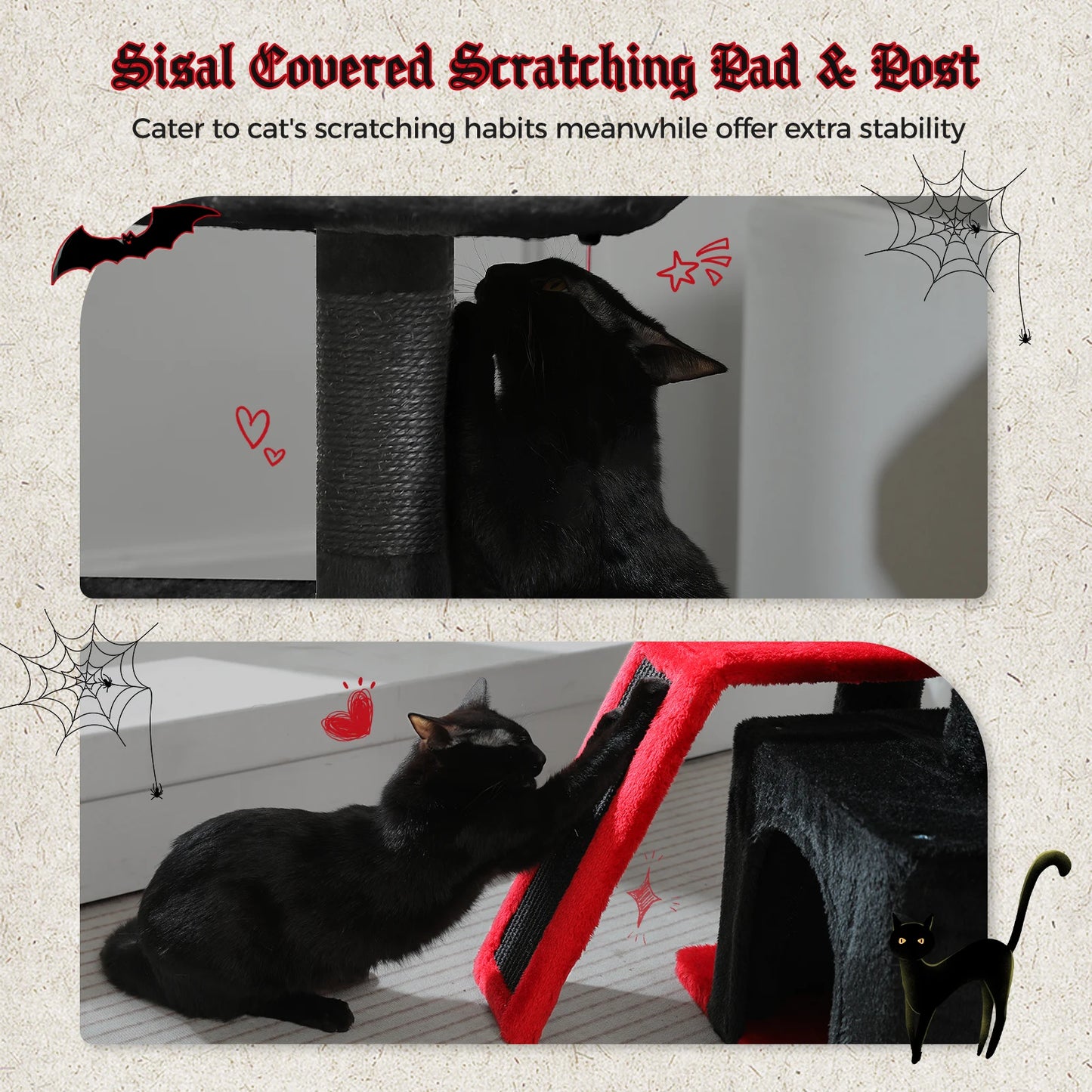 Árbol rascador premium 3-en-1: transformable, sisal, nido y hamaca de lujo