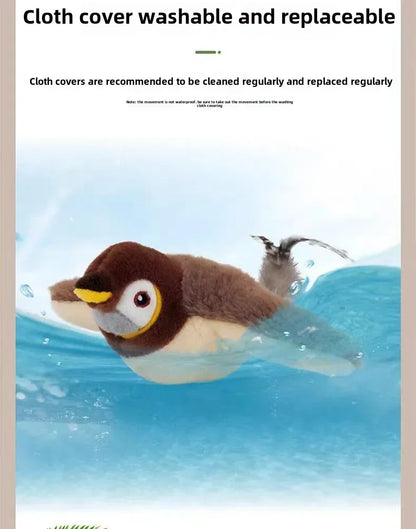 gorrión de juguete para gatos. Vuela y trina realista