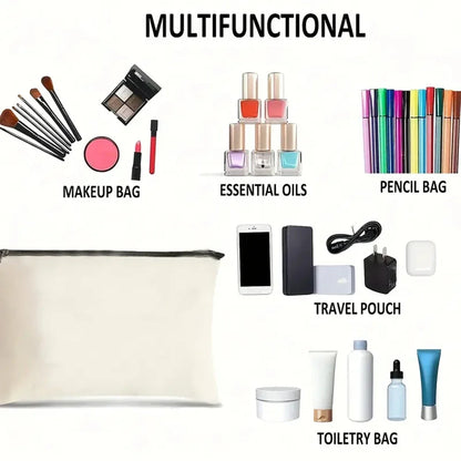 ejemplo objetos caben dentro del neceser: maquillaje, móvil, cremas, pintauñas