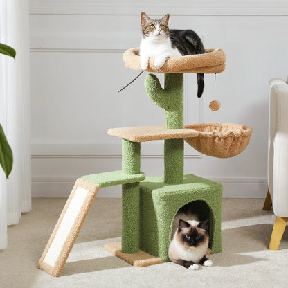Árbol rascador premium 3-en-1: transformable, sisal, nido y hamaca de lujo