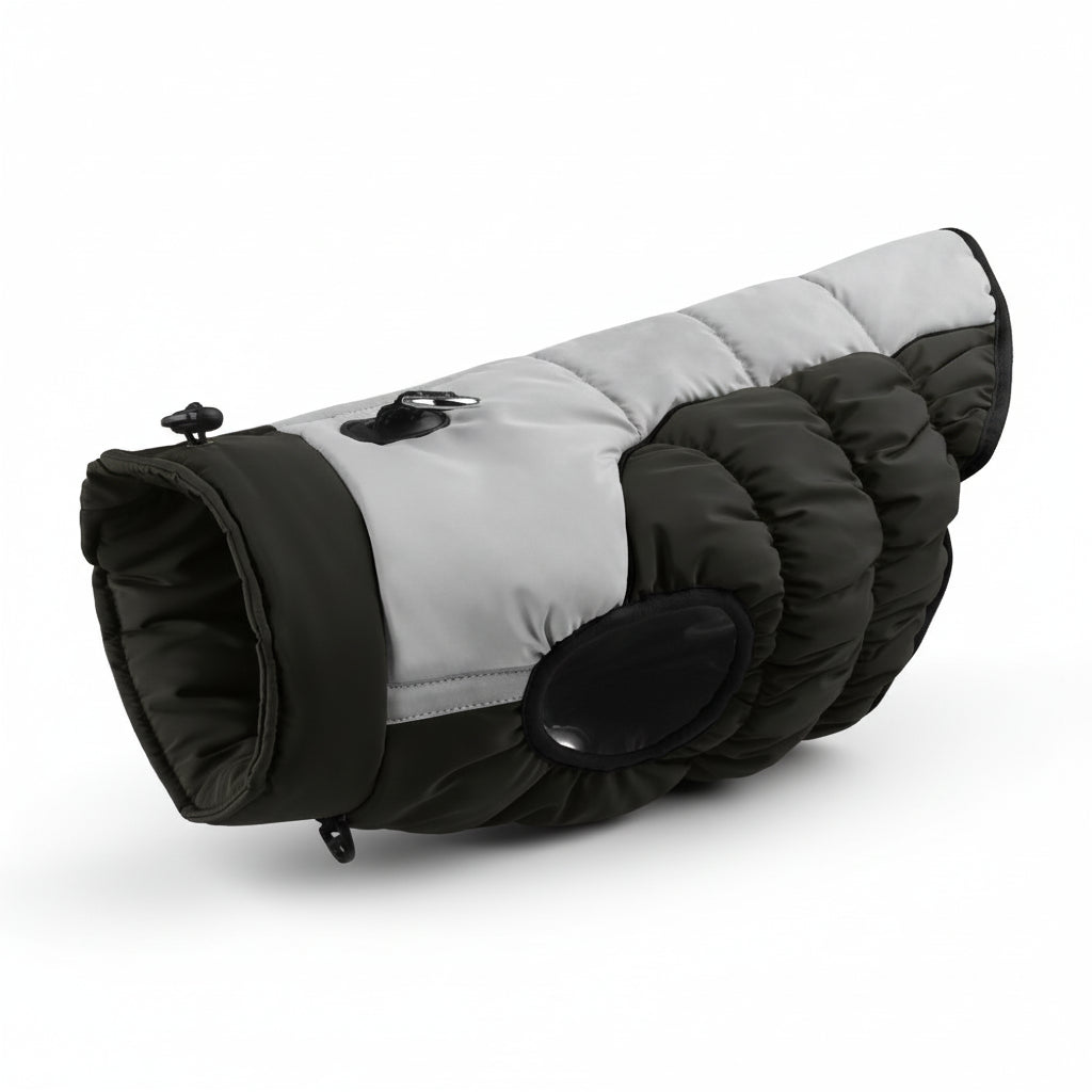 abrigo acolchado perro raza grande negro