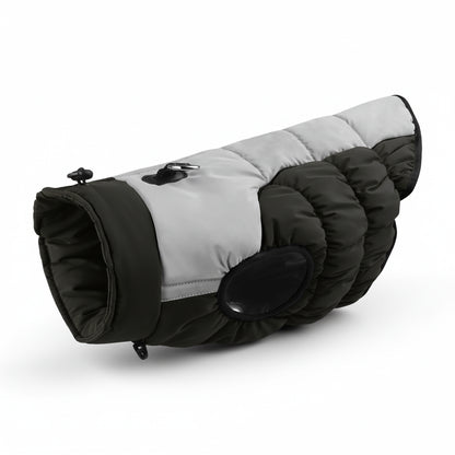 abrigo acolchado perro raza grande negro