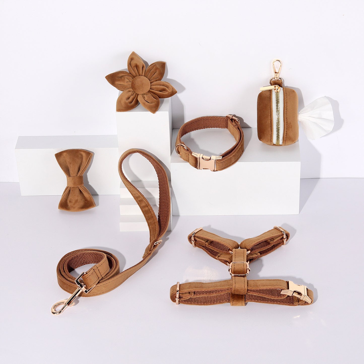 Conjunto de paseo elegante para perros y gatos | 6 piezas