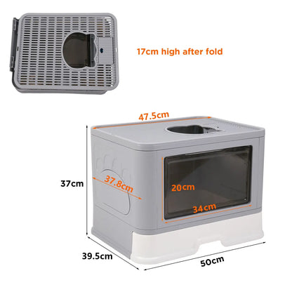 Arenero cubierto plegable de lujo: adiós a los malos olores y al rastro de arena