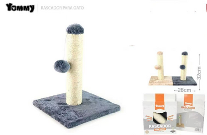 Diversión y cuidado de uñas de tu gato 2 en 1: poste rascador YOMMY compacto