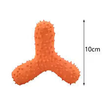 Juguete de látex para perros - Hueso con púas, cubo, cactus con chirridos para limpieza dental.