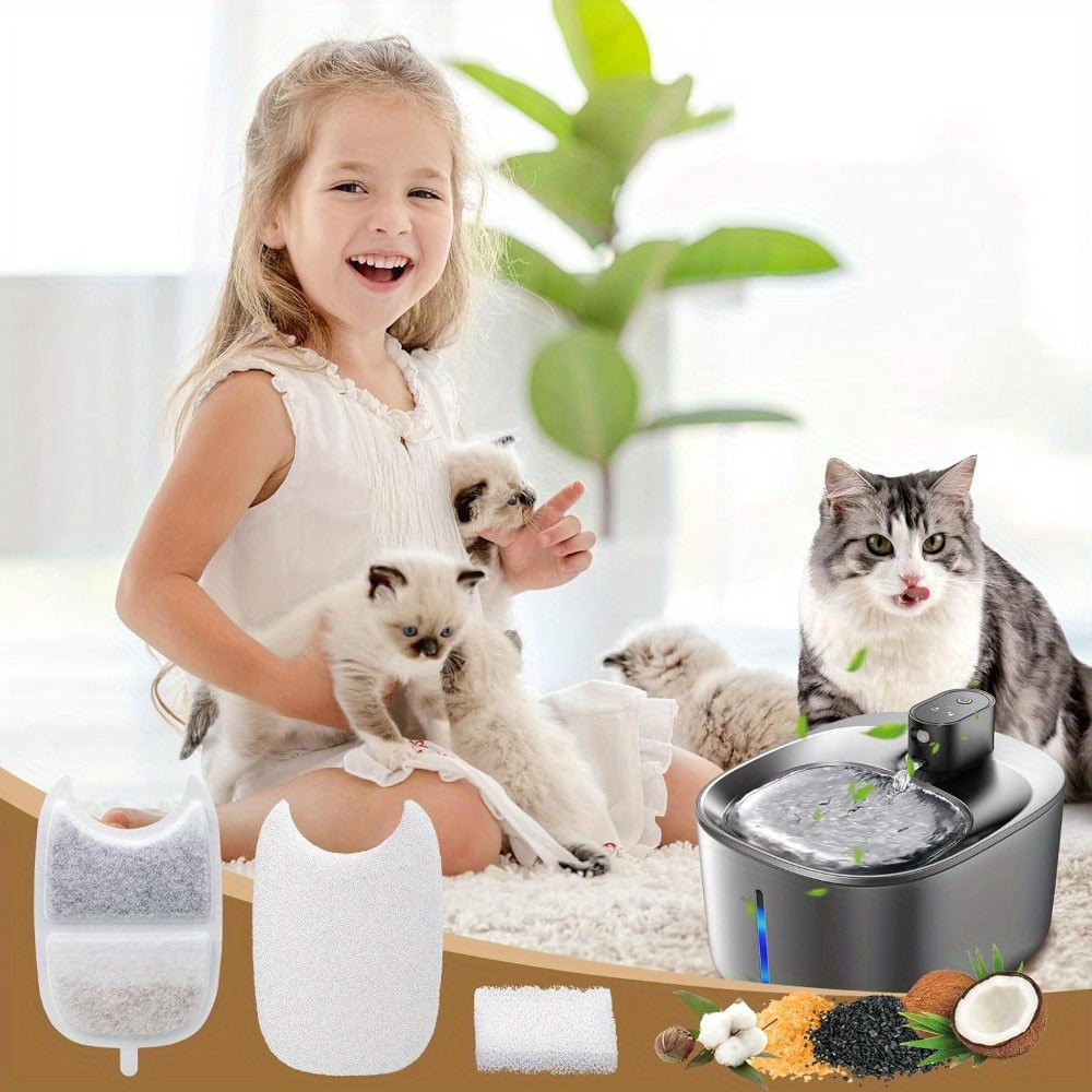 niña y gatitos con filtro compatible fuente de agua FEELNEEDY 4L (YPD-C004)