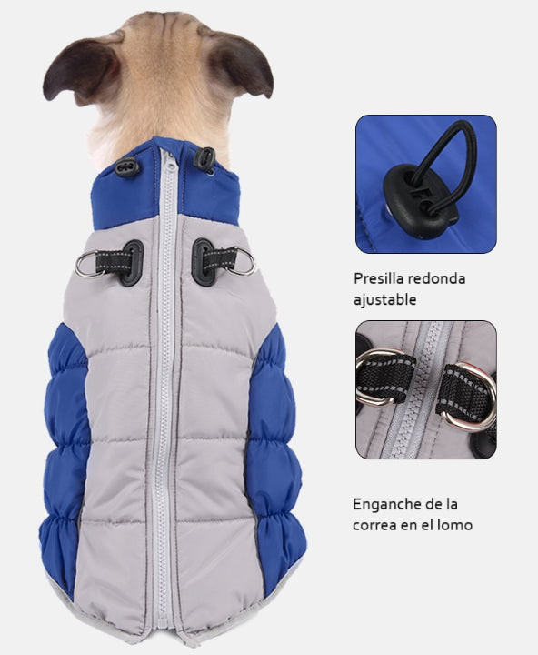 Abrigo acolchado térmico para perros grandes - Chaleco impermeable, reflectante y ajustable para invierno