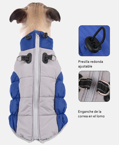 Abrigo acolchado térmico para perros grandes - Chaleco impermeable, reflectante y ajustable para invierno